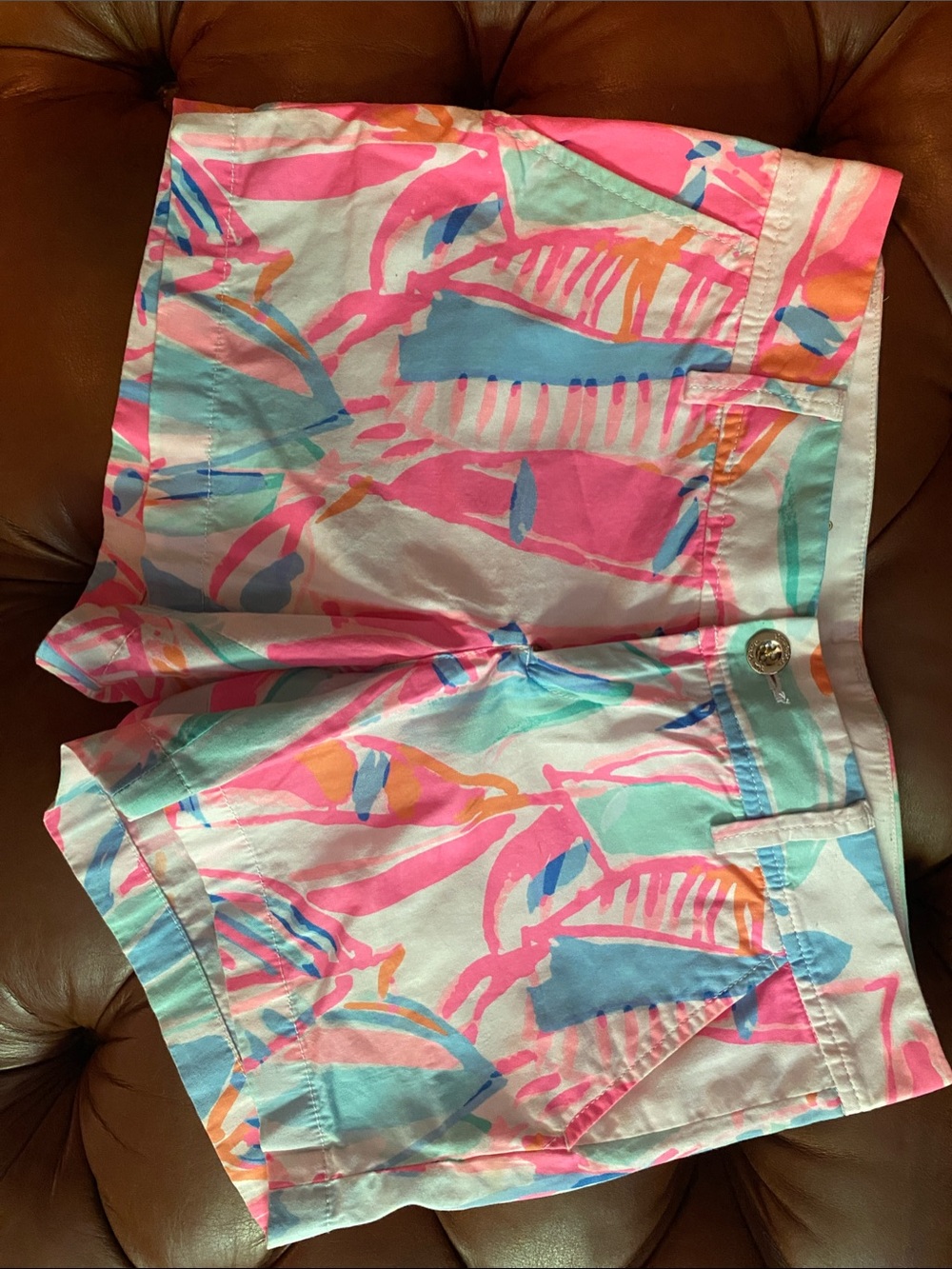 Lilly Pulitzer Pink, Out To Sea 
Mint & Coral Printed The Callahan Short